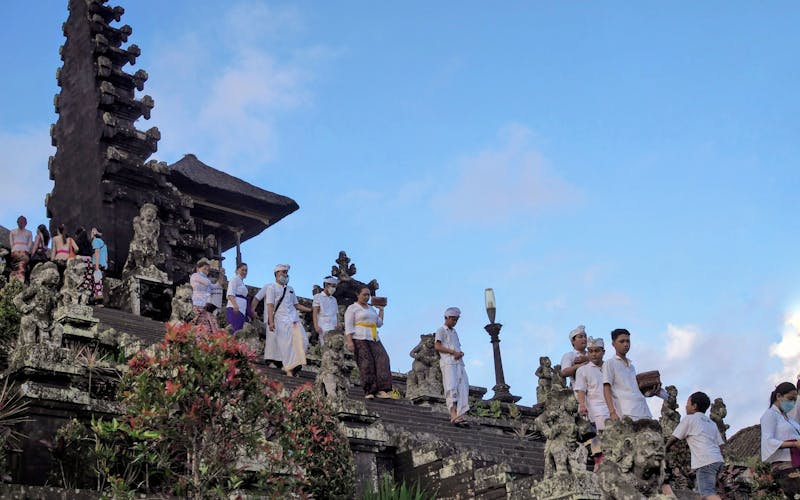 Cultural ceremony at a Balinese temple